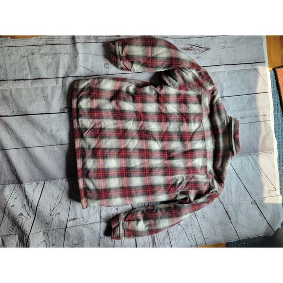 Vintage Moose Creek Jacket Mens Large Red Plaid Flanned Lined Shacket Hiking - Picture 8 of 9